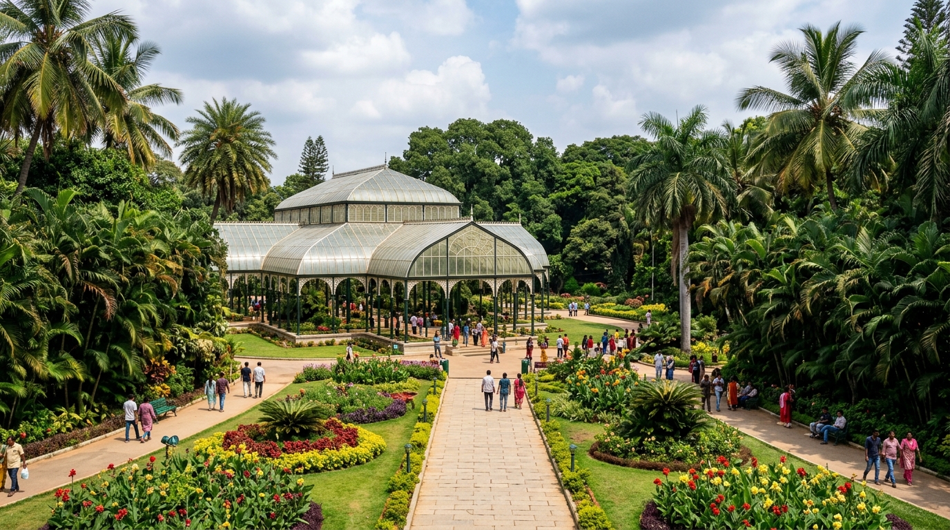 Real place photograph of Lalbagh Botanical Garden Glass House in Bangalore